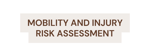 MOBILITY AND INJURY RISK ASSESSMENT