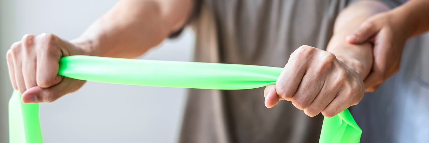 Hands Training with Resistance Band in Physical Therapy