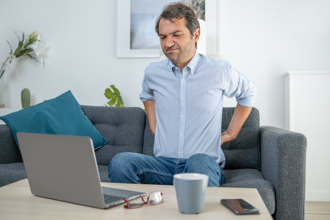 Pain from working from home with bad ergonomic posture